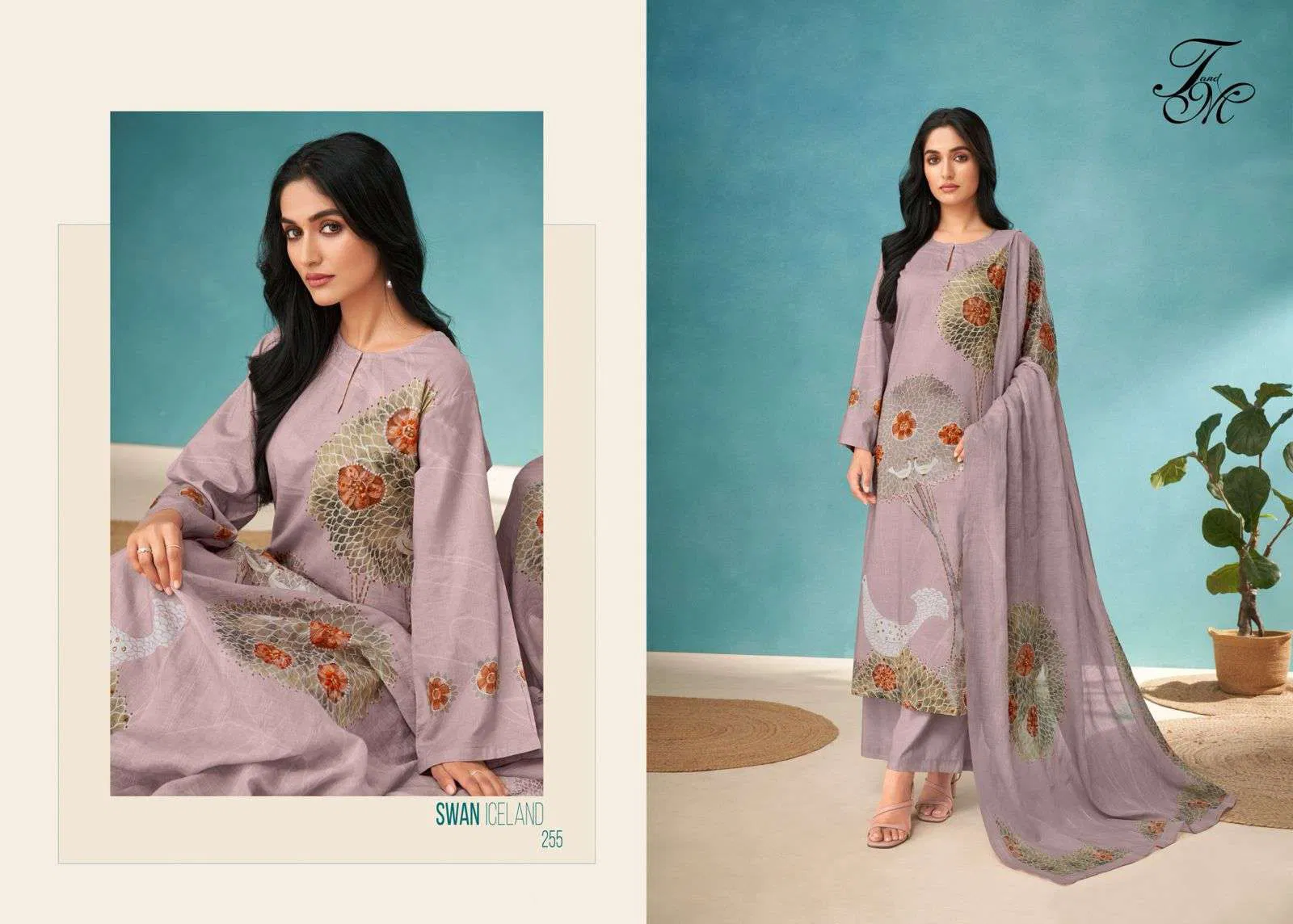 Swan Iceland By T&M Printed Wholesale Dress Material Suppliers In Mumbai